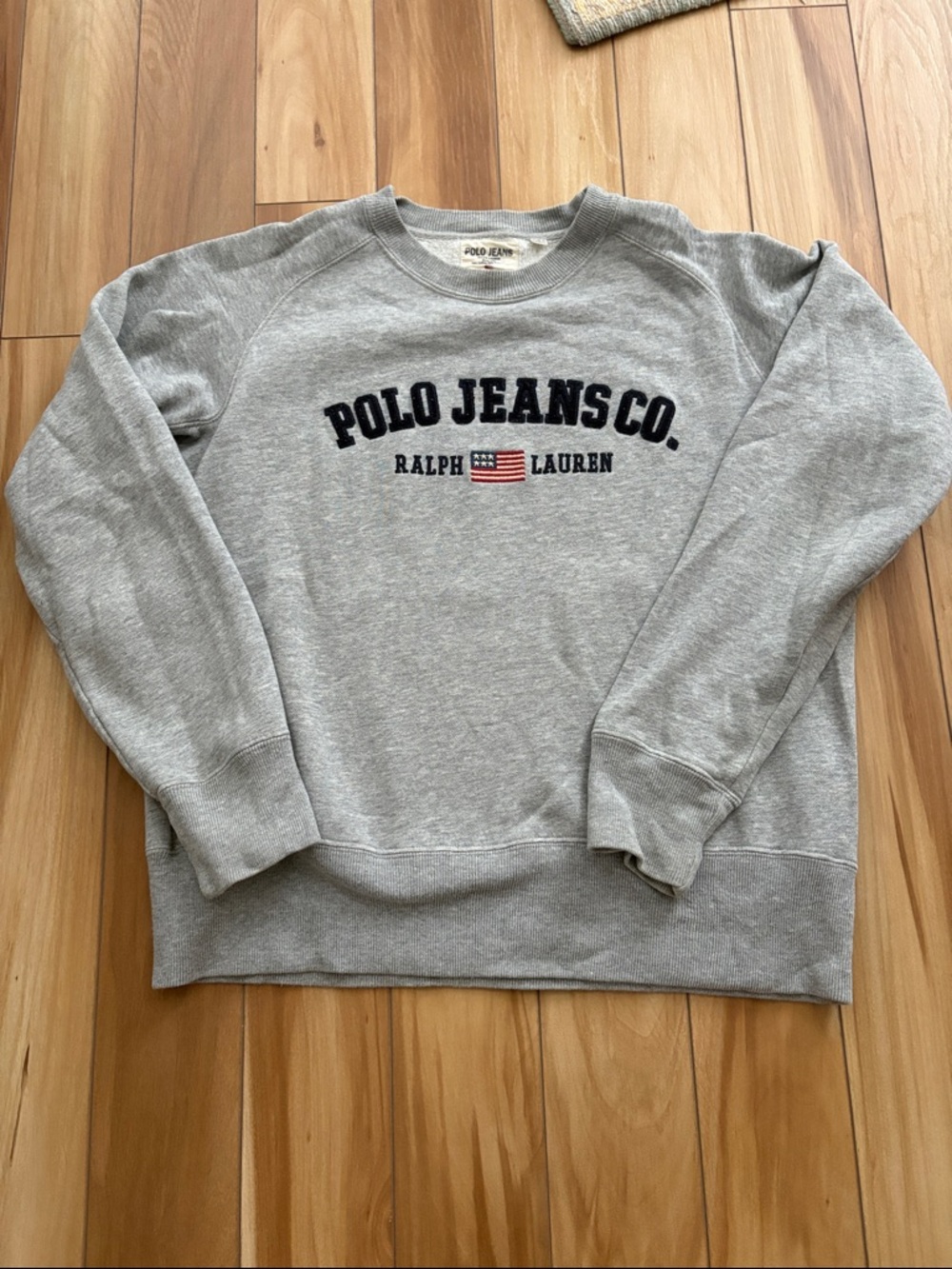 Ralph Lauren Grey Crewneck Sweatshirt with Polo Jeans Co. Logo